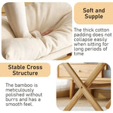 Household Small Stool Foldable Sofa Stool for Living Room Foot Stool Beech Wooden Leisure Low Stool Portable Desk Footrest
