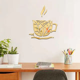 New Creative Acrylic Mirror Coffee Cup Wall Paste Living Room Bedroom Background Wall Decoration Self-adhesive Mirror