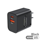 40W USB Type C Charger Dual Port QC4.0 PPS PD 20W Quick Fast Charging Mobile Phone Charger Adapter for iPhone Samsung Xiaomi