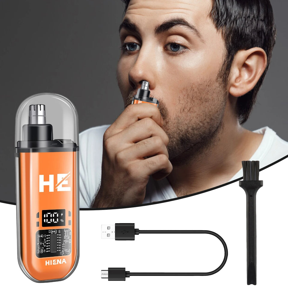 HIENA Electric Nose Hair Trimmer Mini Pocket Nose Ears Hair Eyebrow Trimmer for Men Rechargeable Clipper ﻿home appliance
