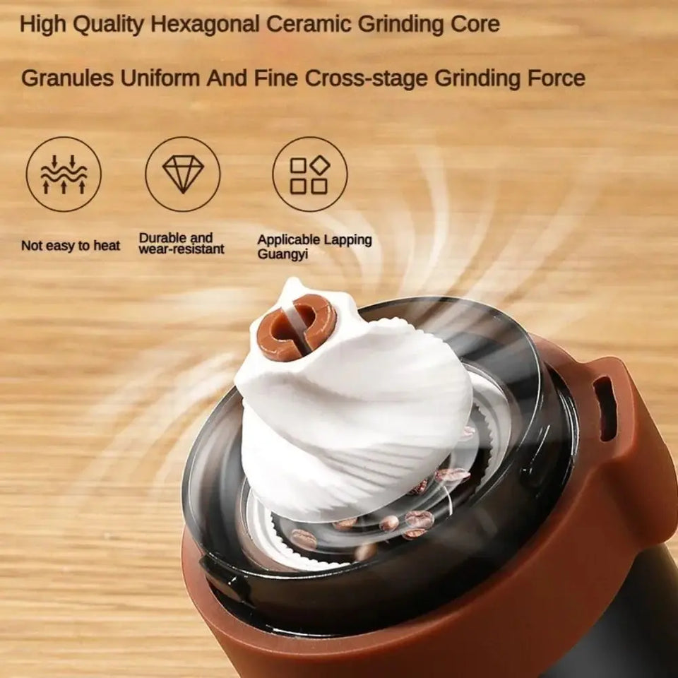 Adjustable Coarseness Manual Coffee Grinder Ceramic Grinding Core Double Bearing Design Coffee Grinding Machine