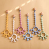 1PC Baby Silicone Teether Toys BPA Free Silicone Finger Ring Pacifier Chain Soothing Teething Toys For Newborn Teething Gifts
