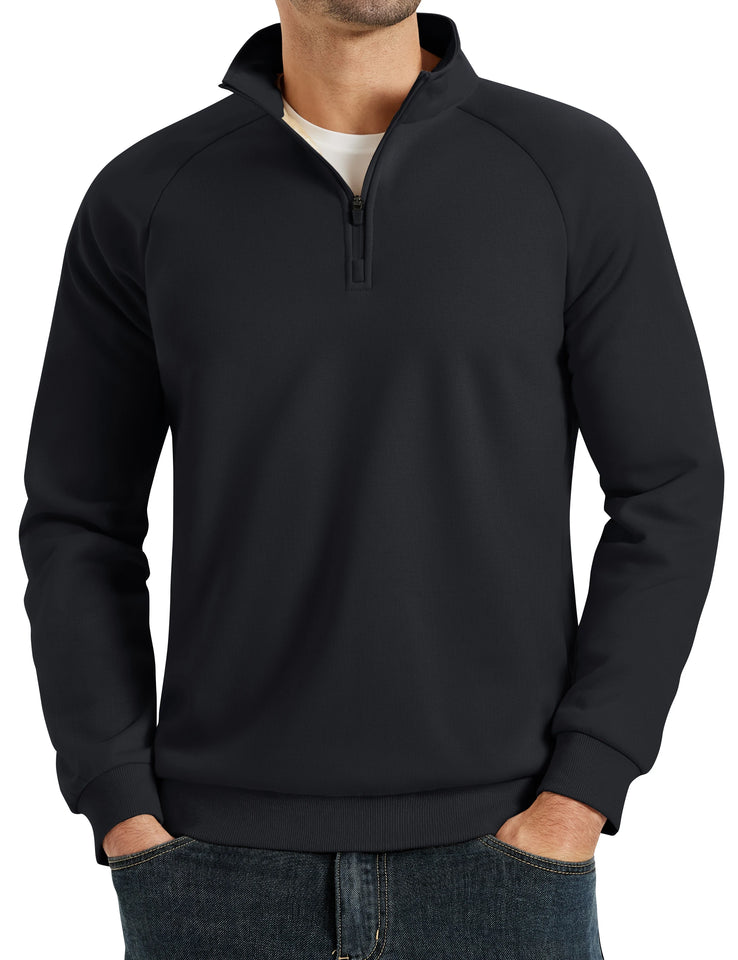 TACVASEN Heavyweight Quarter Zip Pullover Mens Winter Sherpa Lined Athletic Warm Sweatshirt Casual 1/4 Zip Golf Fleece Sweater