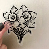 50pcs Black And White Vintage Retro Flower Plant Stickers Decals Laptop Scrapbooking Journal Planner Card Making PET Stickers﻿