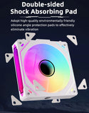 COOLCIRC PC Case Fan 120mm ARGB  Mirror Cycle Light Effect CPU Cooler Fan 4PIN PWM 58.36CFM Fan for Computer Water Cooler