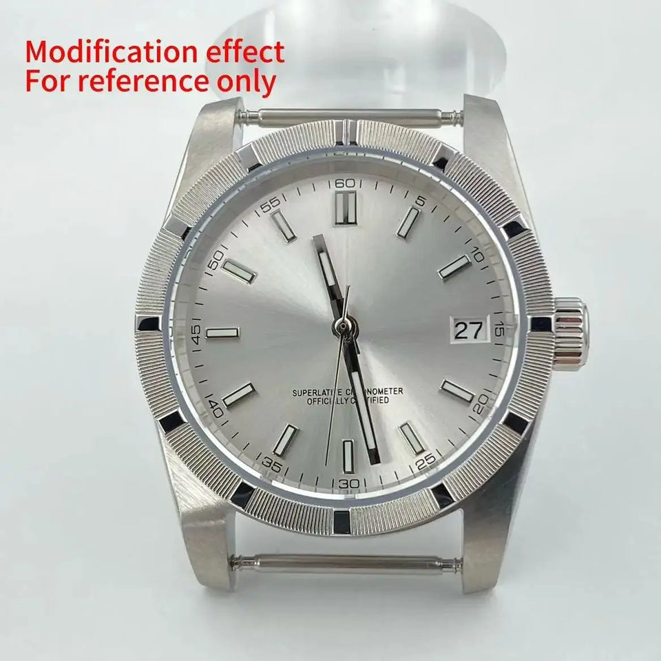 New arrivals 36mm watch case Engine Turned BEZEL for AK Parts Replacemet Fits 28.5mm Dial NH35/36 Movement Modification Parts