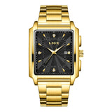 LIGE Fashion Business Watch Men Square Sport Waterproof Watches For Men Top Brand Luxury Military Quartz Chronograph Wristwatch