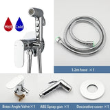 ULA Brass Bidet Faucet Black Toilet Faucet Handheld Toilet Bidet Sprayer Set Hygienic Shower Hot Cold Water Mixer Shower Head