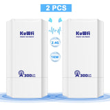 KuWFi 300Mbps Outdoor CPE Bridge 2.4Ghz Wireless Wi-fi Signal PTP PTMP Long Distance Extender AP Repeater Mode IP65 with 24V POE