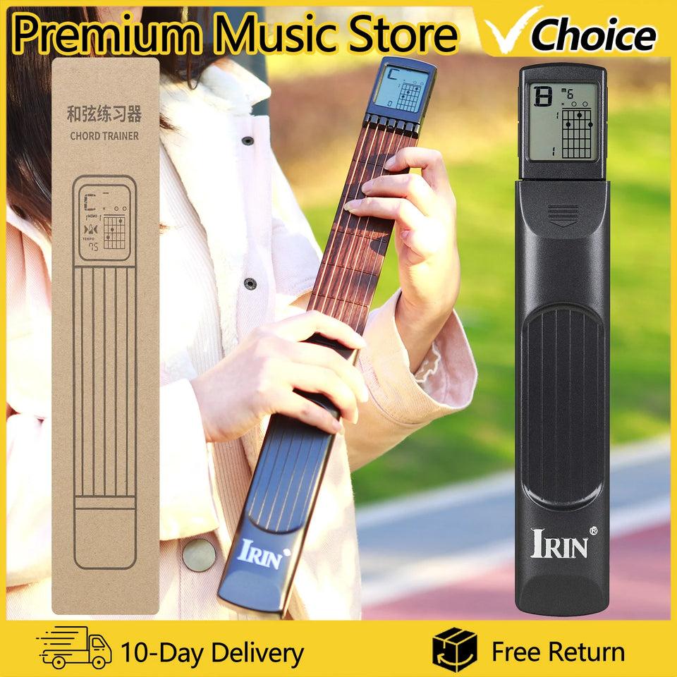 Pocket Guitar Chord Trainer Guitar Practice Tool with Screen 6 Frets Guitar Finger Trainer for Guitar Beginner Study Exercises