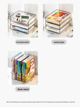 Desk Letter Tray Set, A4 Size Clear PET Stackable Document Organizer Office Desktop File Paper Holder Book Storage Rack.