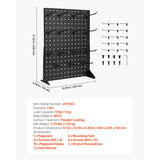 SucceBuy 1/2Sets Pegboard Display Stand 17x13in Tabletop Steel Peg Board Panel with 15 Hooks for Grocery Retail Jewelry Store