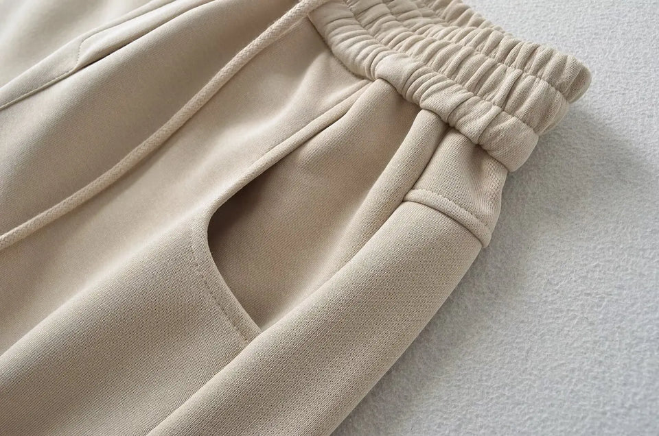 Street Sle High Waist Wide Leg Sport Pants Women's Casual Loose Straight Leg Trousers Coffee Color Trendy Spring Autumn