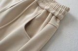 Street Sle High Waist Wide Leg Sport Pants Women's Casual Loose Straight Leg Trousers Coffee Color Trendy Spring Autumn