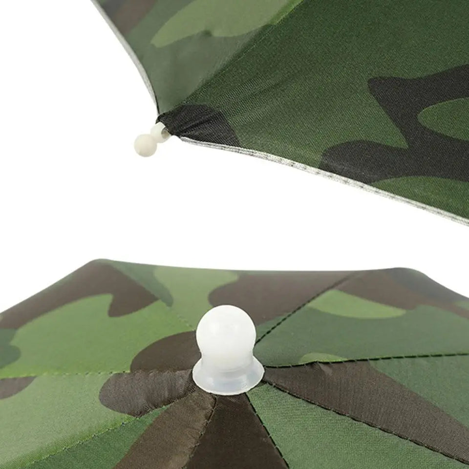 Hands-Free Umbrella Hat For Fishing Sun Protection Head-Mounted Sunshade For Outdoor Gardening Hiking Foldable Rain Cap