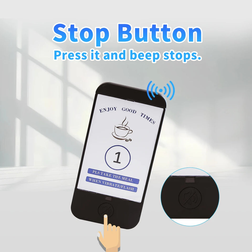 Wireless Restaurant Pager Guest Calling Paging System Waterproof Food Pager for Coffee Shop Dessert Shop Food Truck Bank