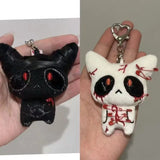 Creative Halloween Horror Plush Keychain toy Creepy Bloody Monster Doll Pendant Gothic Scary Backpack Accessories Couple Gift