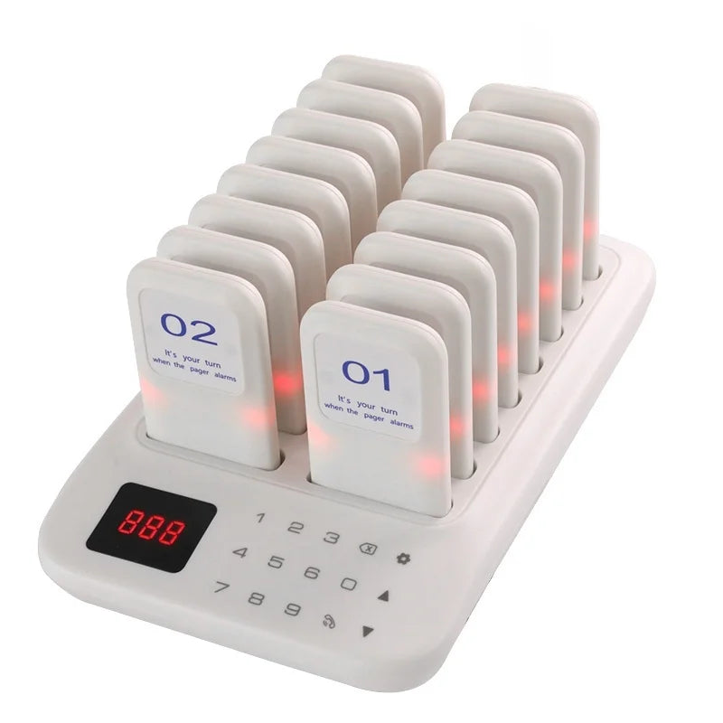 Restaurant Pager System,16 Restaurant Pagers,Wireless Calling System for Restaurant,1000FT Long Range Food Buzzer  Pagers