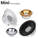 5pcs/lot dimmable mini COB downlights, 3W spotlights, LED recessed ceiling lights, AC85-265V household and commercial lighting