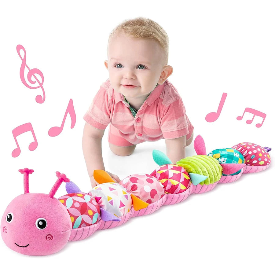 Baby Toys Musical Caterpillar Infant Stuffed Animal Toy with Crinkle Rattles Soft Sensory Toys Newborn Boys Girls 0 3 6 12 Month