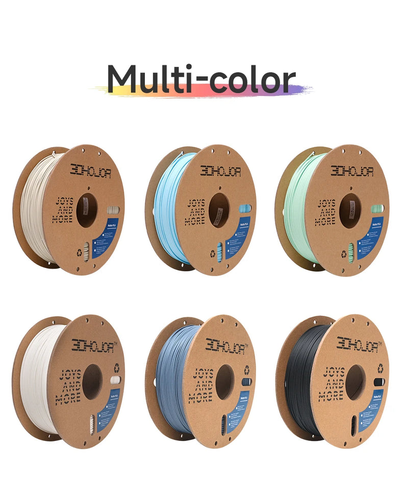 3DHOJOR PLA 3D Printer Filaments 1KG 1.75MM Matte PLA 3D Printing Material Upgraded Matte PLA Filament Multi-Color Filamento PLA