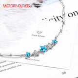 Wholesale Genuine 925 Sterling Silver Bracelet New Arrivals Female Fashion Jewelry Stars Shape Pendant Bracelet Women Girls
