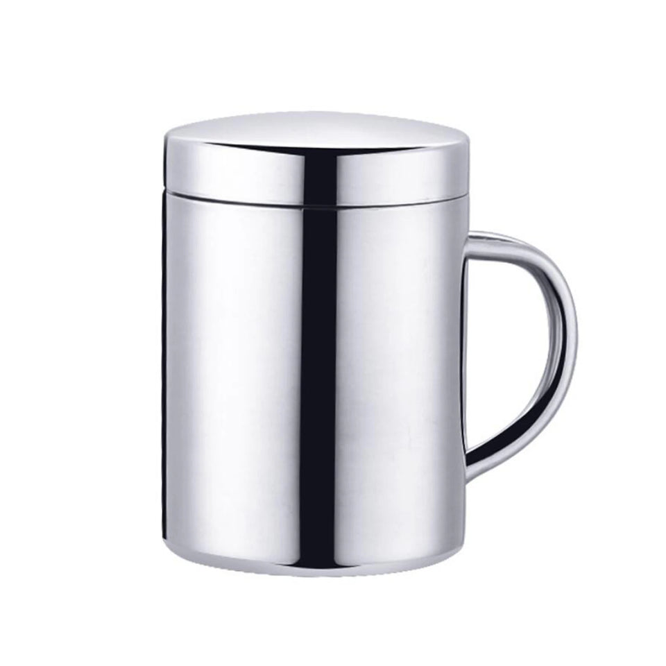 400/260/210ML 304 Stainless Steel Coffee Mug Double Insulation Drinking Cup Tea Cup with Lid