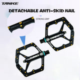 TANKE MTB Pedals Lightweight Aluminum Alloy Non-slip Bicycle Pedal (10 Non-Slip Pins/Side)with Grease&Bearing Bike pedal TP-50