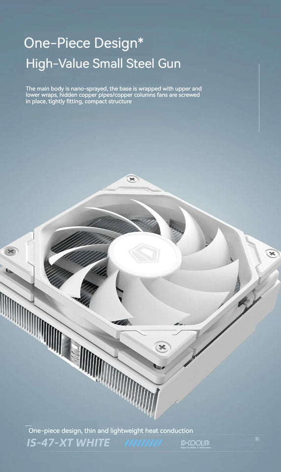 ID-COOLING IS-47 XT 4 HeatPipes CPU Processor Air Cooler 92mm PWM Cooling Fan ITX Radiator for Intel LAG1700/1200/115X AM4/AM5