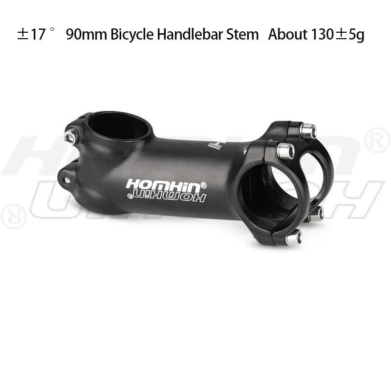 Homehin Adjustable Bicycle Handlebar Stem Ultralight 7/17 Degrees Bike Stems 31.8*45-120mm Positive Negative Vertical Handle