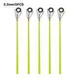 5pcs 40cm Fishing Rod Tip Retractable Carbon Fiber Fiberglass Fishing Pole with Top Ring Boat/Raft Rod Tip Spare Tail Fiberglass