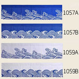 Japanese Style Ocean Wave Horizontal Curtain Sushi Restaurant Noren Curtain Restaurant Kitchen Curtain Bar Home Decoration