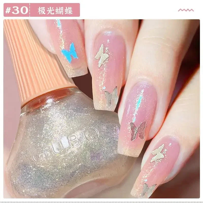 New Oily Gel Nail Polish Glitter Sparking Autumn Winter Milk Coffee Color Varnish No Bake Quick Dry Nail Art Salon Nail Polish