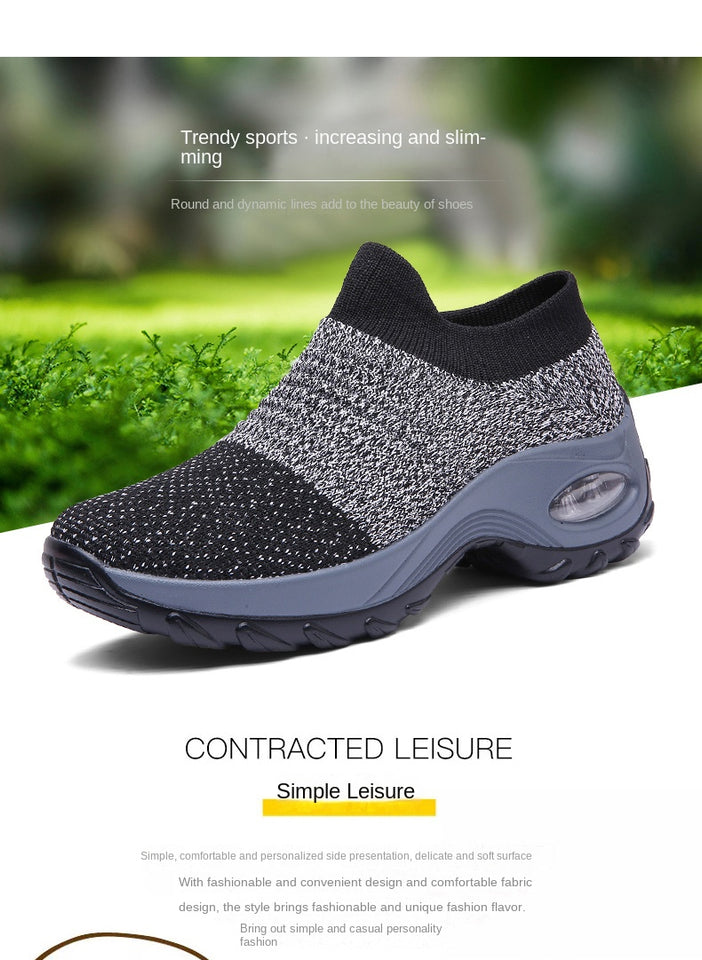 Women Sneakers Fashion Black Sports Casual Shoes Breathable Mesh Lightweight Air Cushion Non-Slip Running Shoe Zapatillas