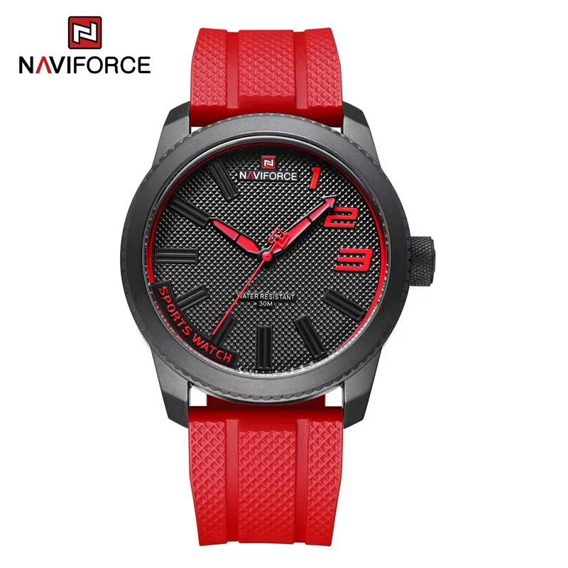 NAVIFORCE New Style Popular Silicone Strap Male Quartz Watches Fashion Casual Waterproof Wristwatches for Men Relogio Masculino