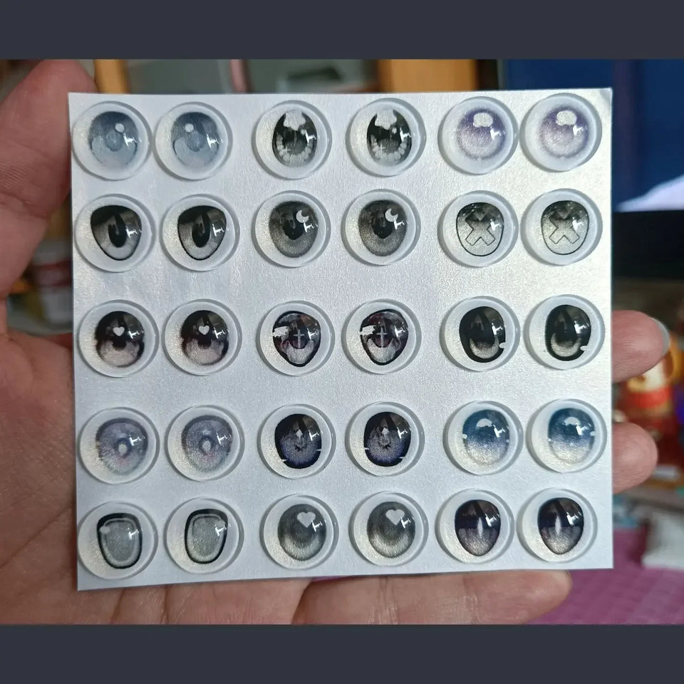 15 Pairs/set Bjd Eye Doll's Eyes 10/12/14/16mm Glass Eyeball Cartoon Type Anime Eye Diy Girl Toys Dress Up Gift Doll Accessories