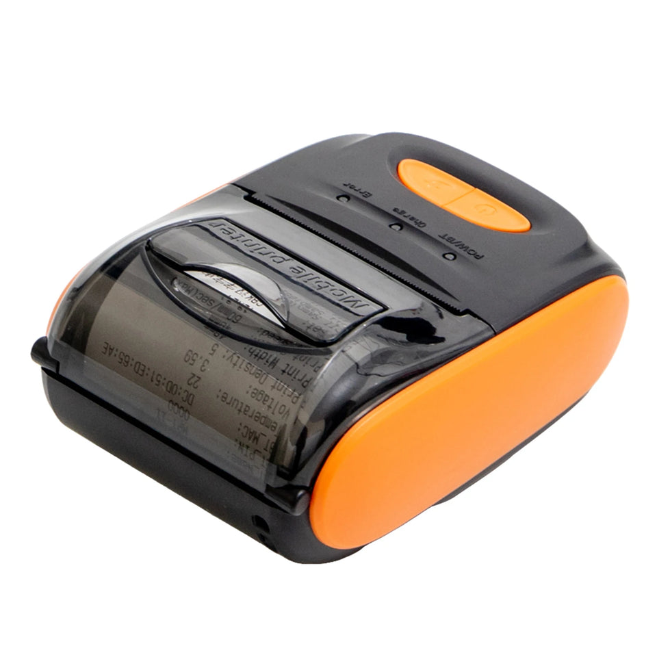 Receipt Printer Portable 58mm Mobile Thermal Printer Wireless BT Mini Bill Ticket Printing Printer with 1pcs Thermal Paper Rolls