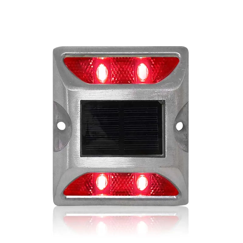 Solar Powered Aluminum Road Stud IP68 Waterproof Raised Pavement Marker Cat Eye Road Studs