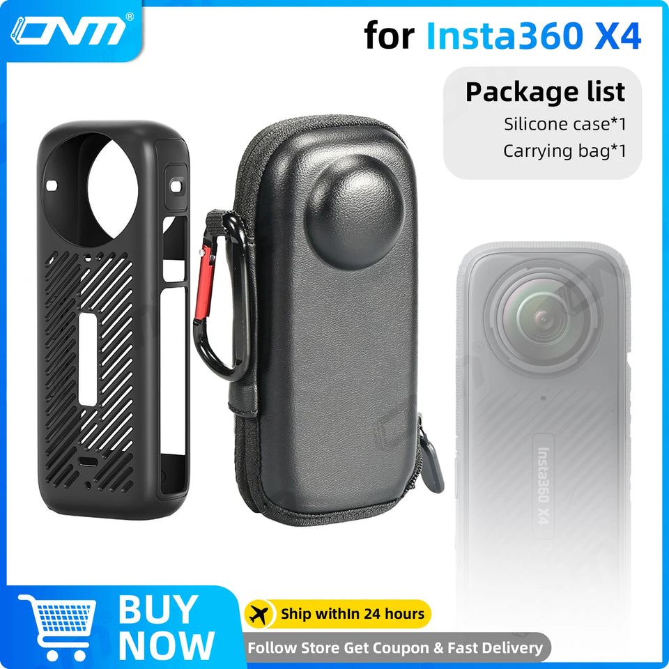 Accessories Set for Insta360 X3 X4 X5 Lens Guard Screen Protector Storage Bag Silicone Case Lens Cap Protective Frame Insta 360