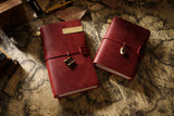 Refillable Leather Travel Notebooks Diary, Retro Handmade Leather Portable Travel Journals Sketchbook for School Office Supplies