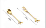 6Pcs Stainless Steel Tea Forks Gold Silver Cake Fork Snack Salad Coffee Fruit Fork Mirror Cutlery Tableware Set Kitchen Utensils