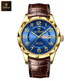 BINBOND New Fashion Mens Casual Sports Watches For Men Retro Big Dial Quartz Watches Classic Leather Business Men Watches B5663