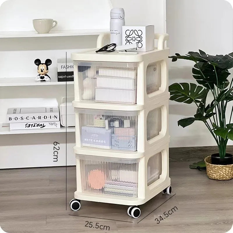 Acrylic Shopping Cart Shelf Stand Floor Standing Bathroom Gap Frame Home Living Room Snack Storage Rack Modern Minimalism