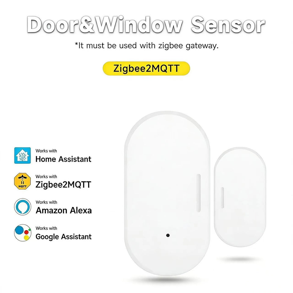 Smart Door Window Magnetic Sensor Zigbee3.0 Z2MQTT Home Security Protection for Home Assistant Smart Home System