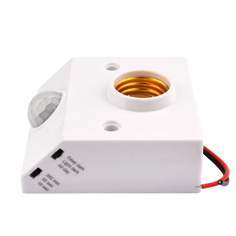 Motion Sensor Light Socket Adapter Holder with Infrared Sensor 110-240V E27 LED Bulb Base PIR Motion Detector Wall Lamp Holder