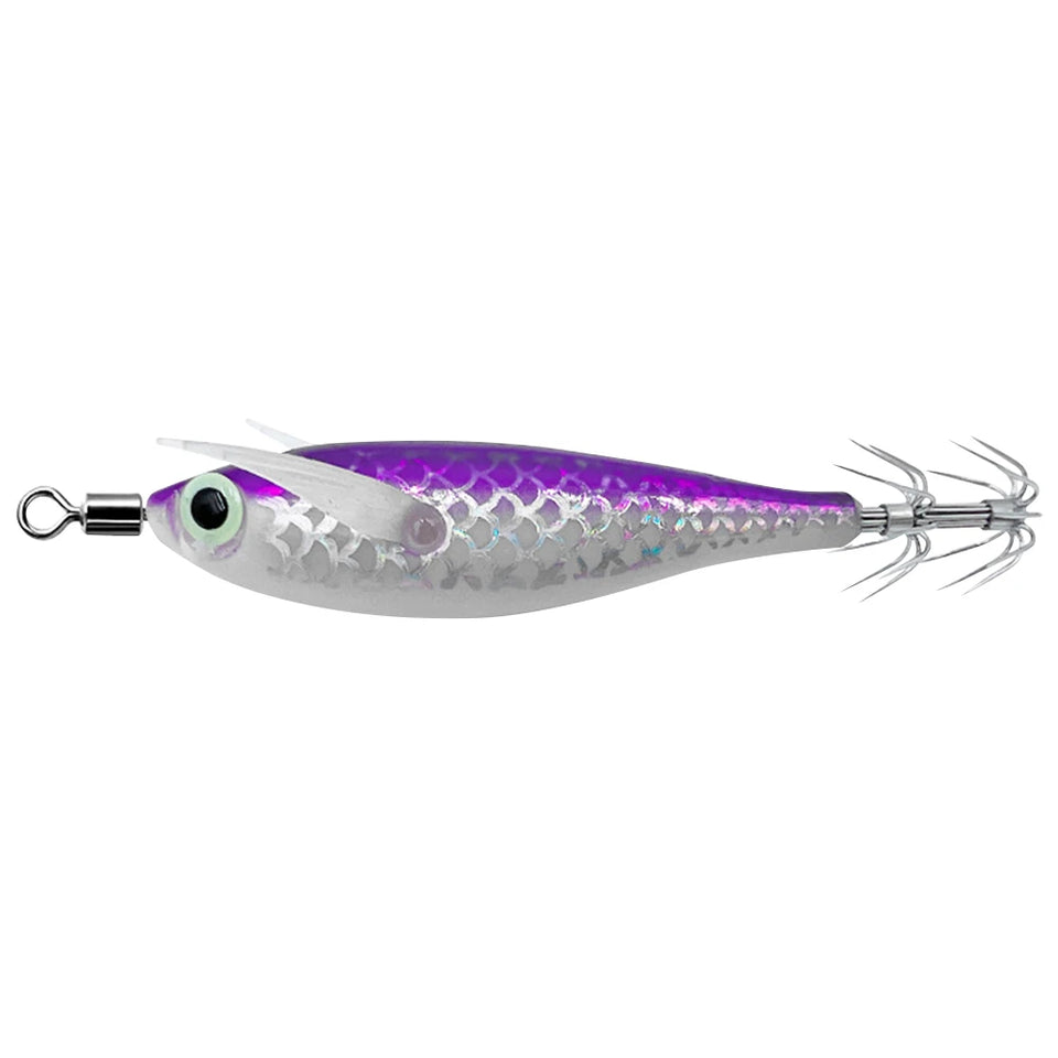 Luminous Squid Hook Squid Fishing Lure with 3D Eyes Cuttlefish Attracting Lure Glow In The Dark Squid Bait for Night Fishing