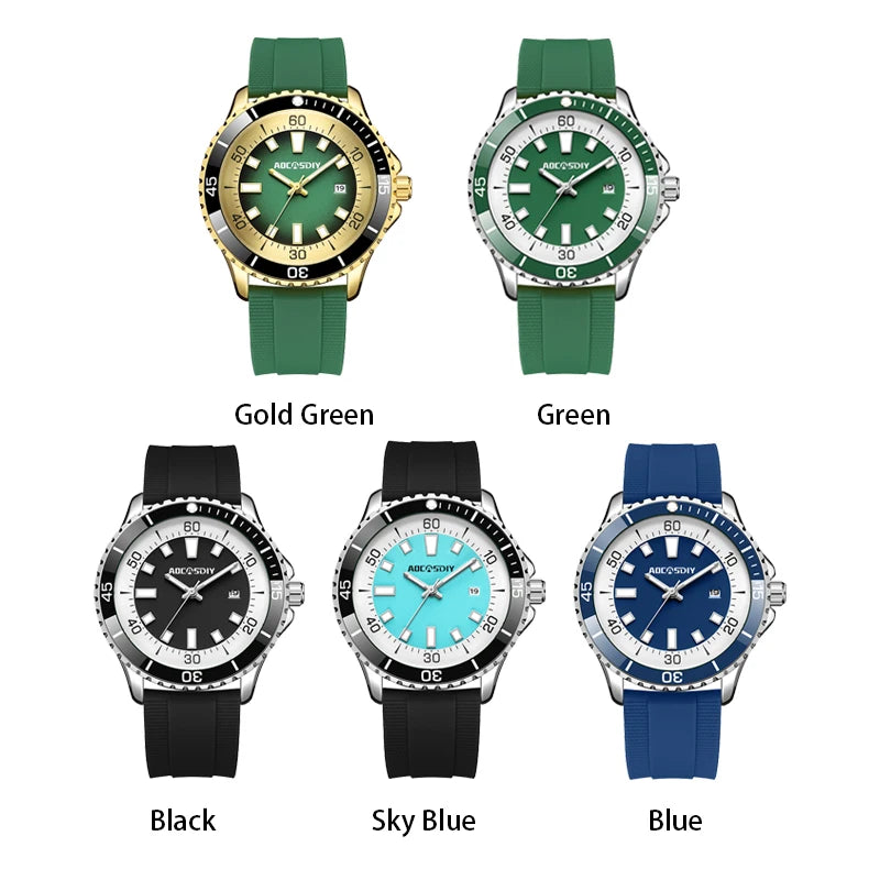 Fashion New Watches for Men Multi Functional Luminous Date Quartz Wrist Watch Man Clock Leisure Sports Waterproof Men's Watch