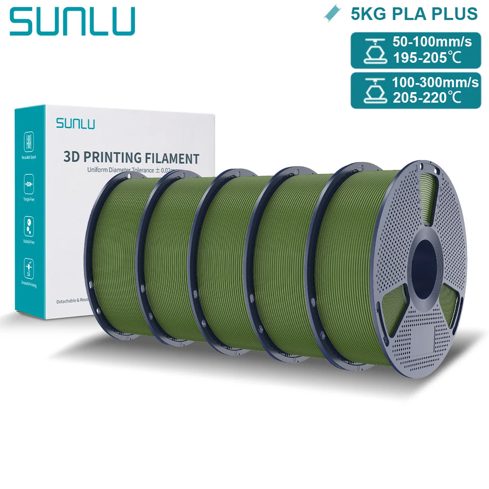 SUNLU Pla Plus 3D Filament 1.75mm Good Toughness Multicolor Neatly Wound PLA+ Filaments for FDM 3D Printing Materials 5KG