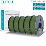 SUNLU Pla Plus 3D Filament 1.75mm Good Toughness Multicolor Neatly Wound PLA+ Filaments for FDM 3D Printing Materials 5KG