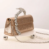 Luxury Diamond Evening Bag Clutch Satin Women Designer Handbags Crystal Silk Shoulder Crossbody Bags for Women Wedding Box Bag